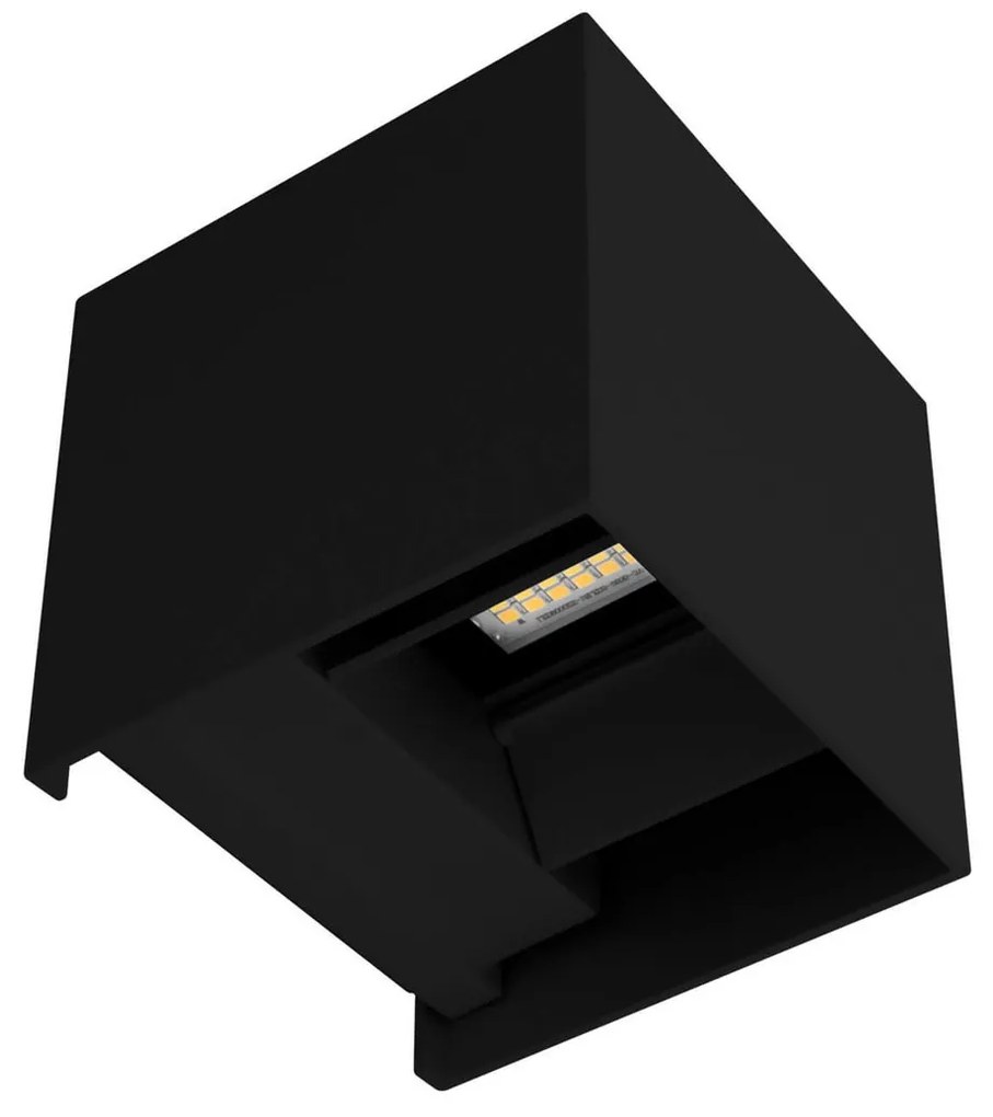 Applique LED Cubo 10W IP65 Nero - 2CCT Colore Bianco Variabile CCT