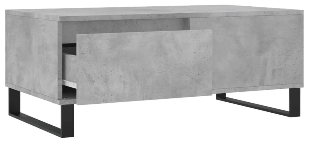 Tavolino Salotto Grigio Cemento 90x50x36,5 cm Legno Multistrato