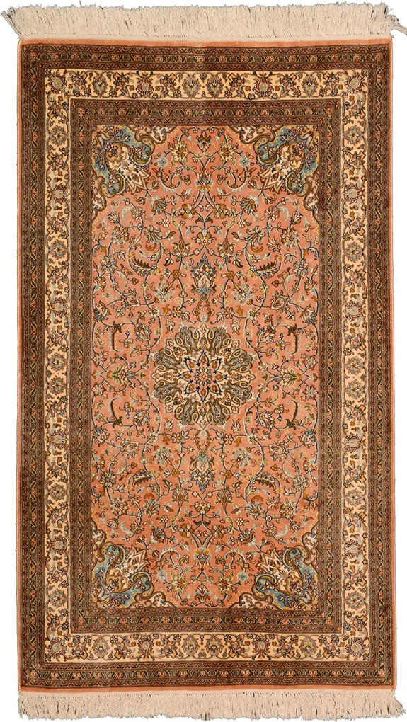 Cashmere Silk Tappeto 130x80 Beige (Indian) Annodato A Mano