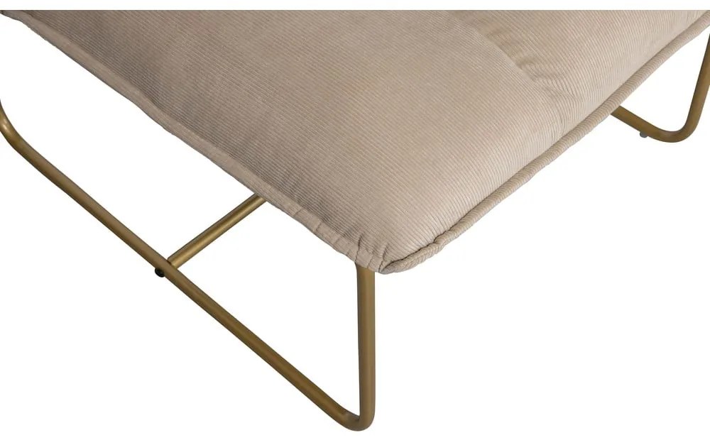 Poltrona beige con struttura in oro Fie Fire - WOOOD