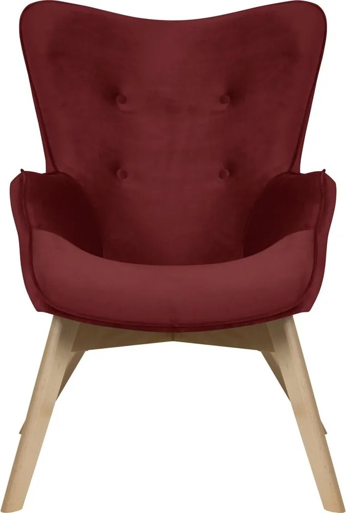 Poltrona rossa con rivestimento in velluto Niko – Ropez