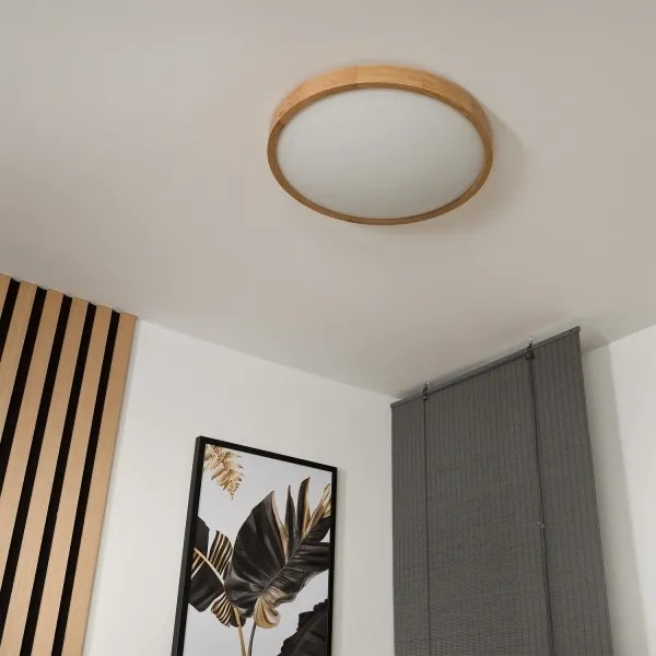 Brilagi-LED Plafoniera dimmerabile CARVALHO SLIM 3xE27/9W/230V Wi-Fi rovere Ø47 cm