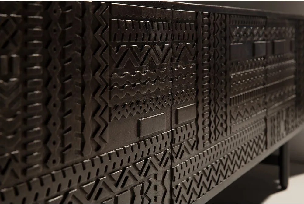 Mobile TV marrone scuro in mango massiccio 145x48x40 cm Kalai – MOME