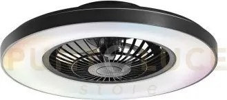 Plafoniera led ventilatore garbin nero 40w 5500lm cct dimmerabile c...