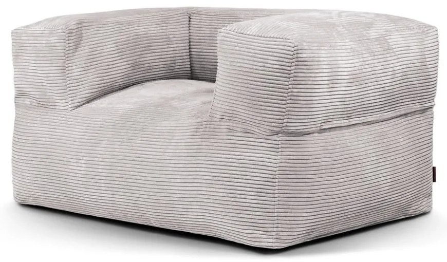 Puof a sacco grigio chiaro con rivestimento in velluto a coste MooG – SLOWDOWN