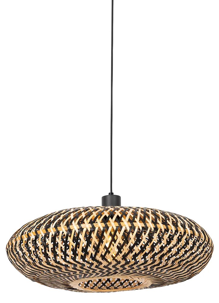 Lampada a sospensione orientale in bambù nero 50 cm - Ostrava