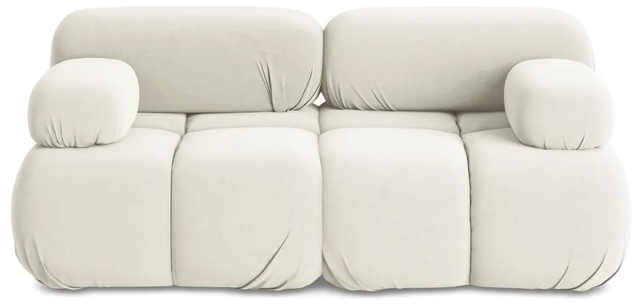 Divano componibile bianco con rivestimento in velluto 190 cm Lokua – Makamii