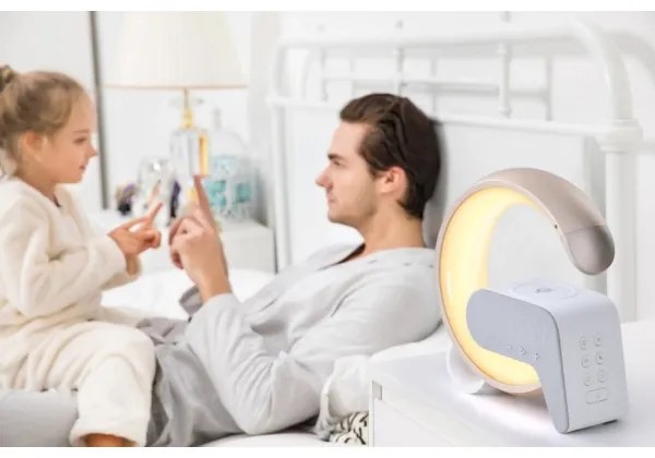 Immax 08986L-LED RGB Lampada dimmerabile con sveglia e Qi di ricarica 30W/230V oro