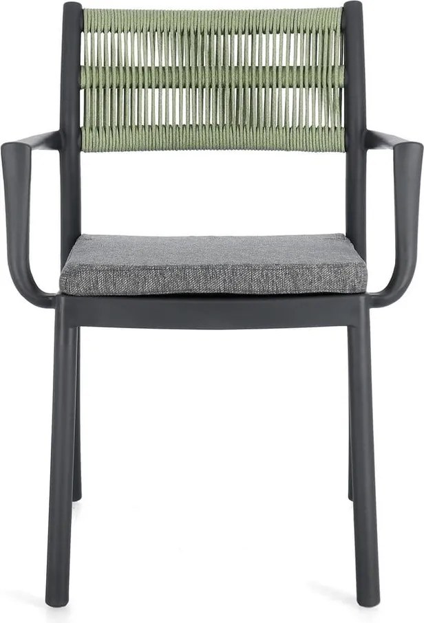 Sedie da esterno in set grigie in plastica 4 pz Alvin – Bizzotto