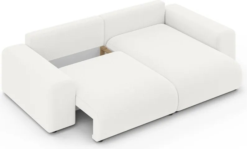 Divano angolare bianco allungabile/con contenitore (con composizione variabile) Luma – Ropez