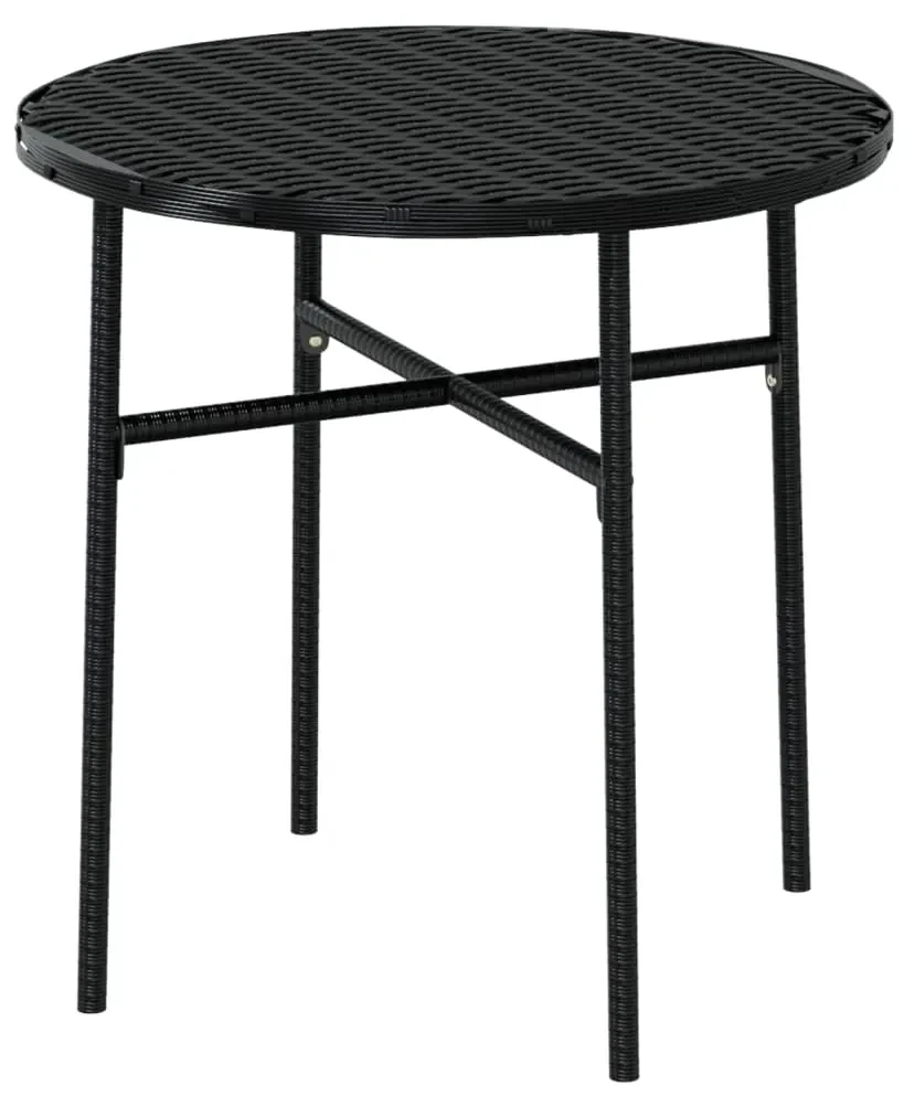 Set mobili da pranzo per giardino 3 pz polyrattan nero