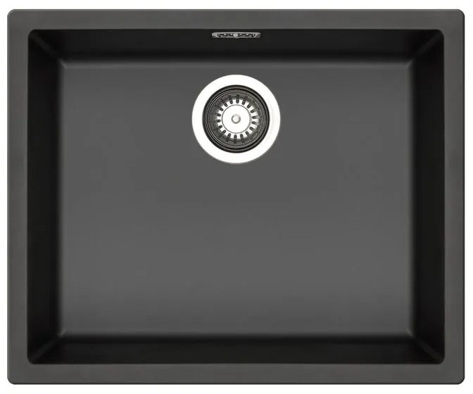 Lavello sottotop 1 vasca in fibra di vetro nero PYRAMIS Mistral L 40 x L 50 cm