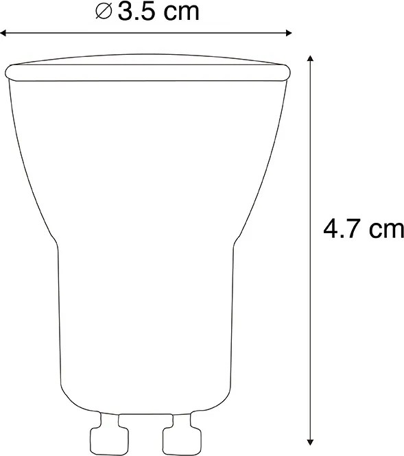 Set di 5 lampadine LED GU10 dimmerabili 35mm 3W 220 lm 2700K