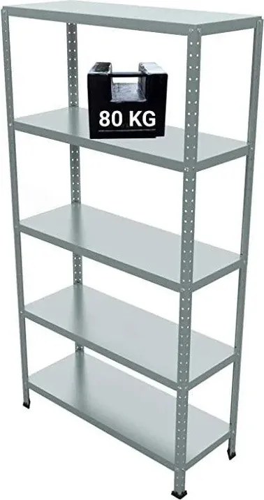 Scaffale in Metallo 5 Ripiani 100x40x187 cm Ettore Zincato...