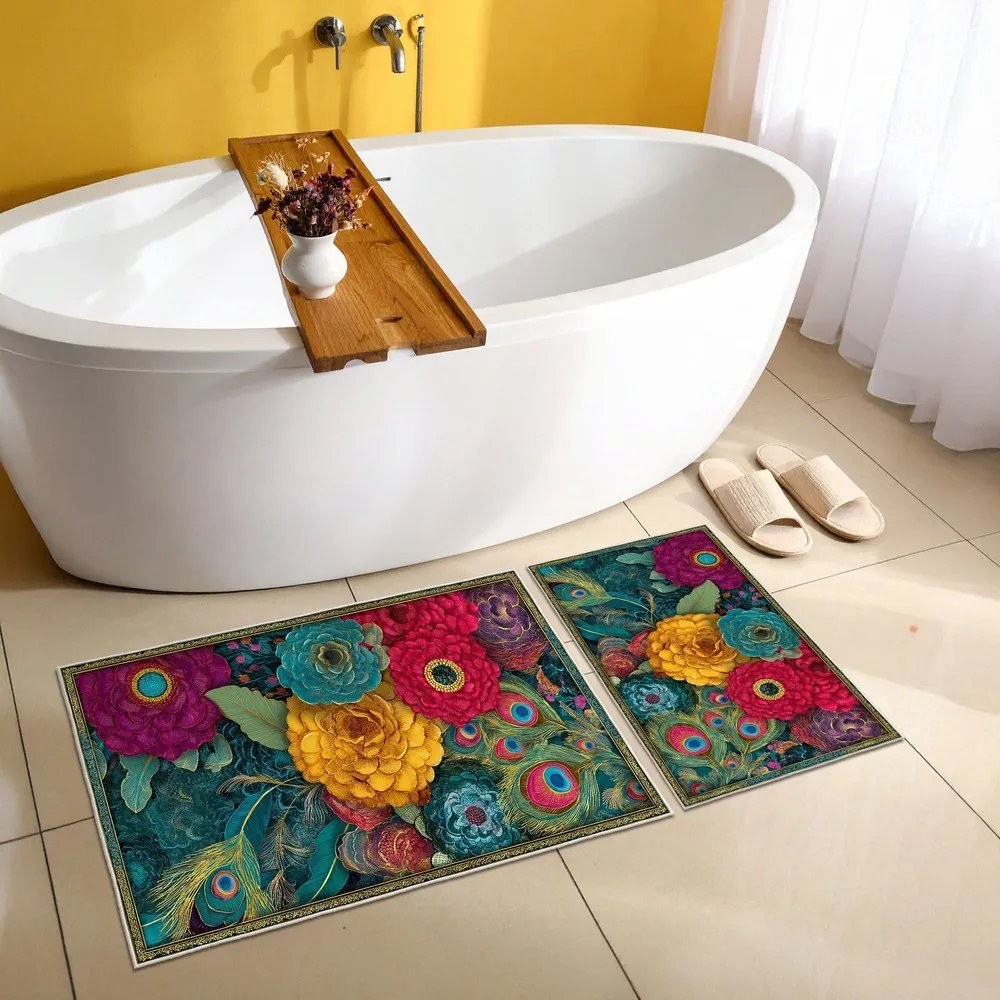 Set di tappetini per il bagno 2 pz 60x100 cm – Foutastic