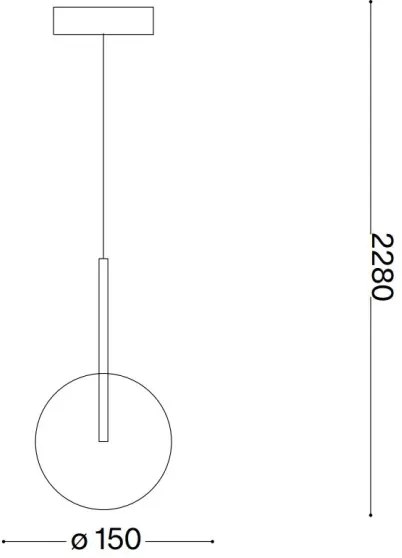 Ideal Lux - Lampadario LED a sospensione con filo EQUINOXE 1xG4/2W/230V diametro 15 cm ottone/limpido