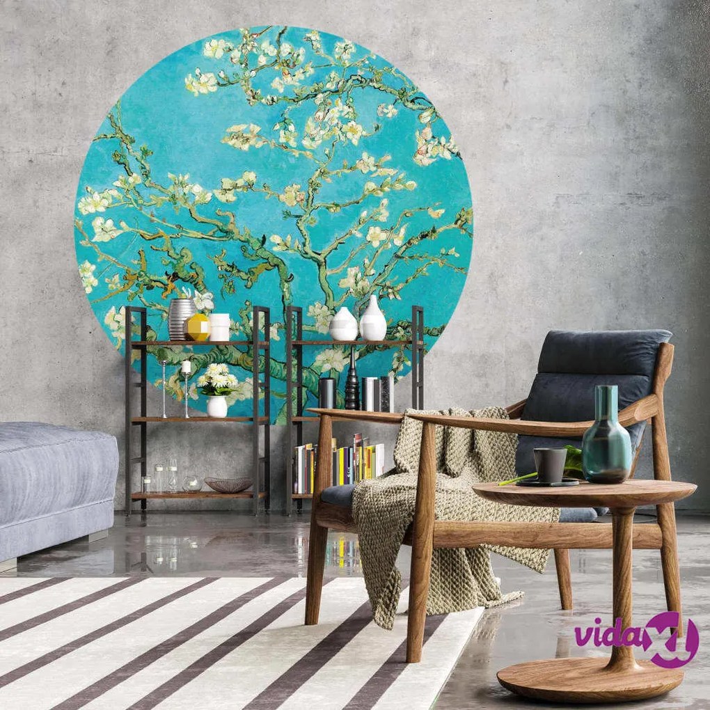 WallArt Cerchio Carta da Parati Almond Blossom 142,5 cm