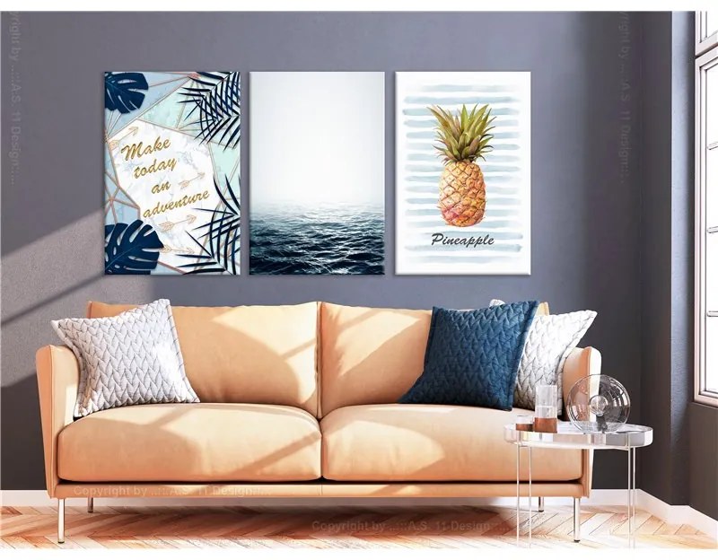 Quadro Pineapple Quote (3 Parts)