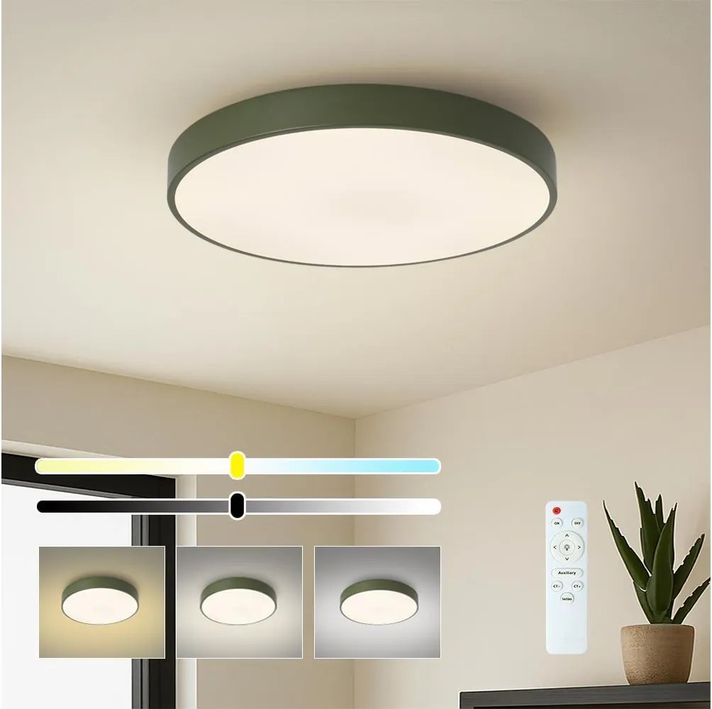 Brilagi - Plafoniera LED dimmerabile POOL LED/60W/230V 3000-6000K 50 cm verde + telecomando