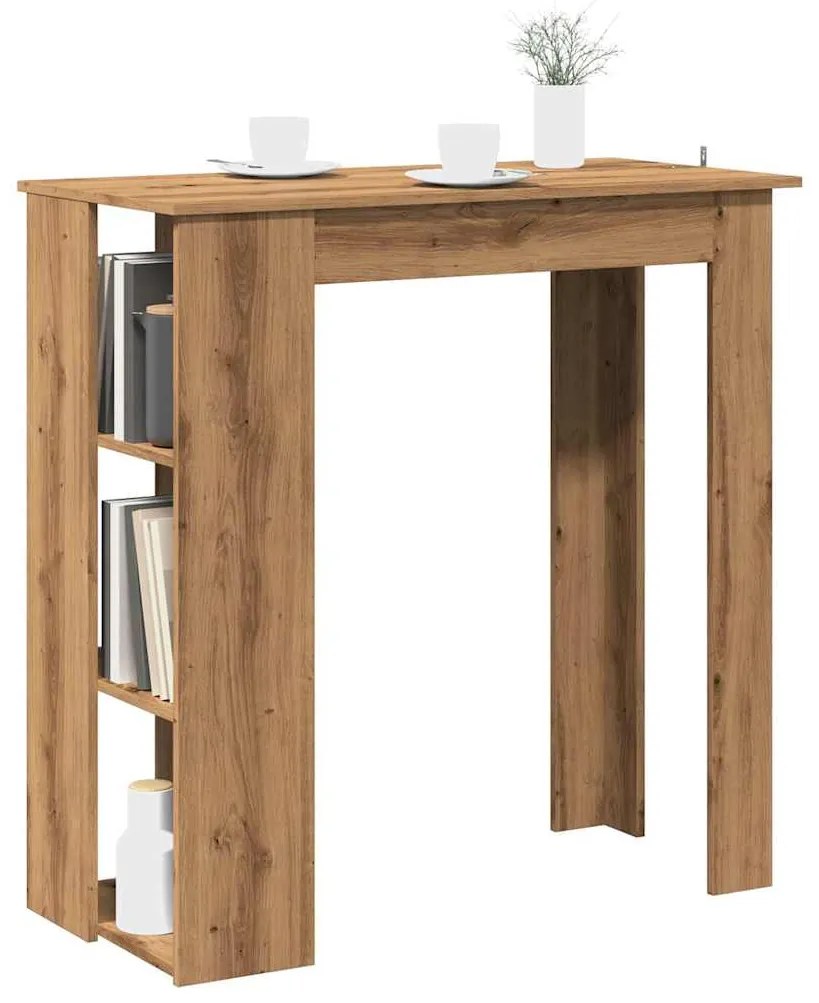 Tavolo Bar Ripiano Rovere Artigianale 102x50x103,5cm Truciolato /