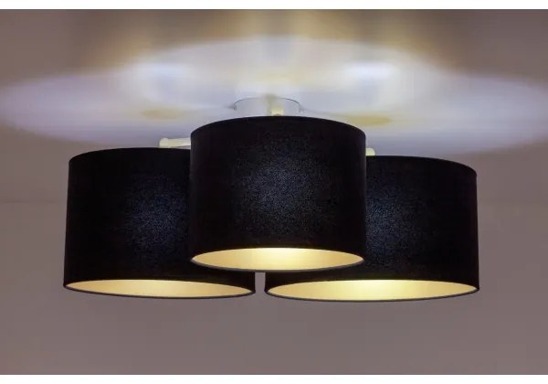 Duolla - Plafoniera ROLLER TRIO 3xE27/60W/230V nero/oro