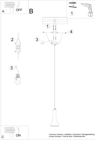 Sollux SL.1223 - Lampadario a sospensione con filo REA 1xE14/12W/230V calcestruzzo