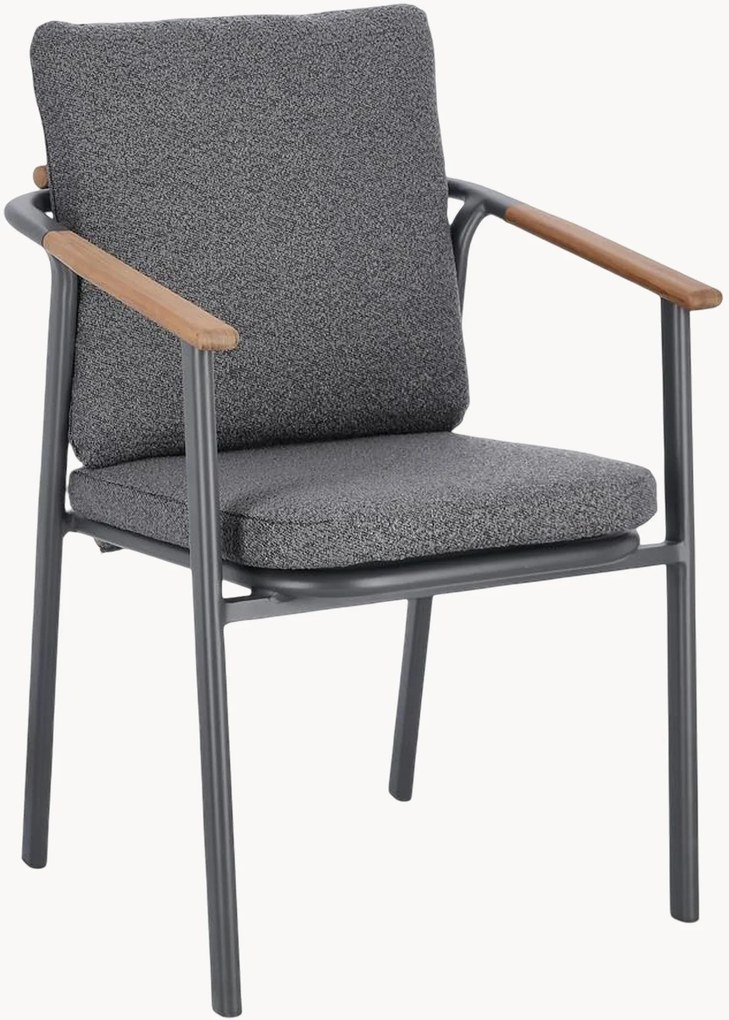 Set di 4 sedie da giardino con braccioli Leonida