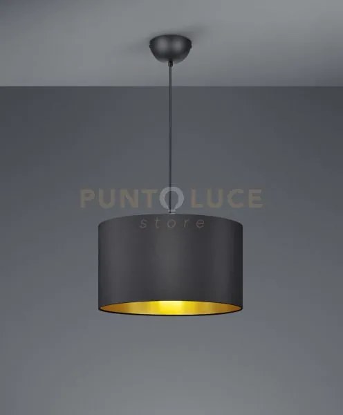 Hostel sospensione paralume tessuto nero interno oro d.40cm 1 luce ...