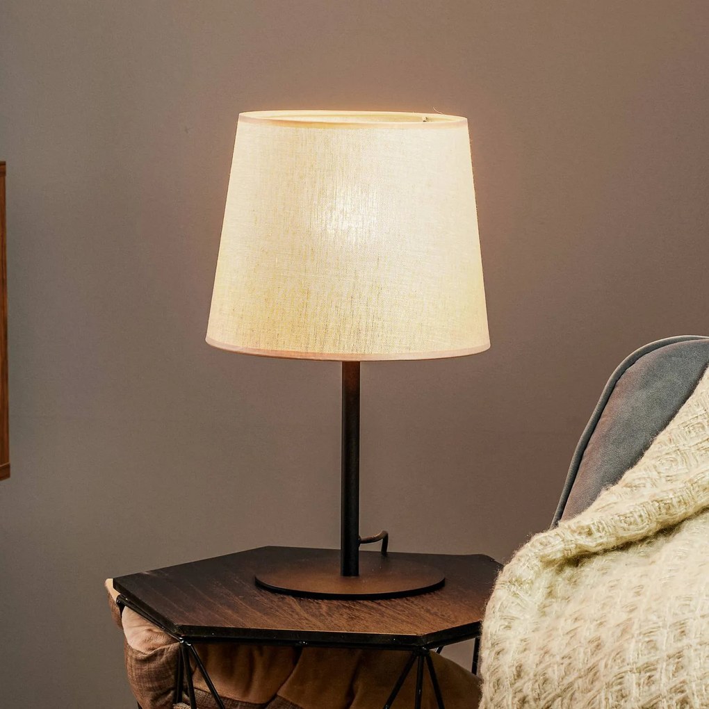 TK Lighting Lampada da tavolo Chicago con paralume in lino