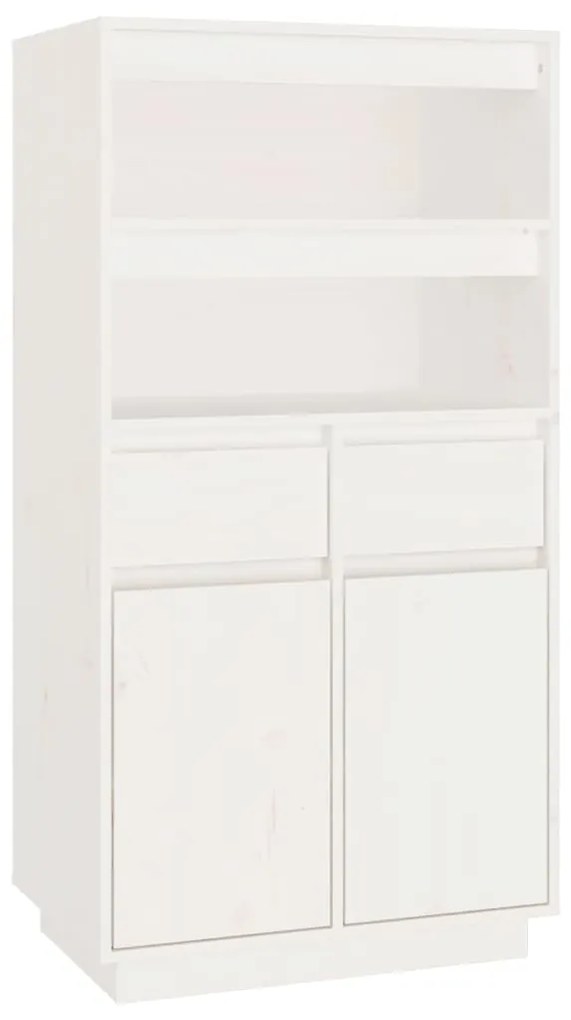 Credenza bianca 60x40x116,5 cm in legno massello di pino