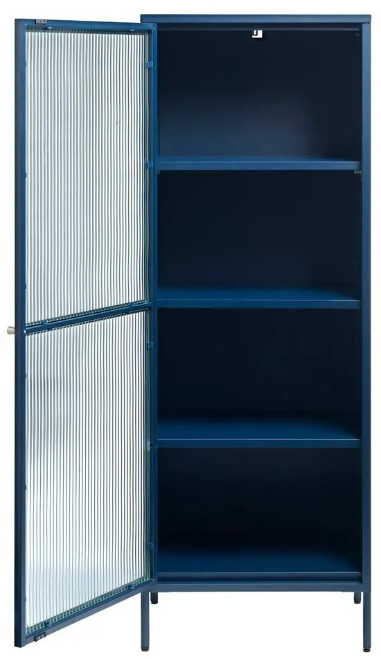 Vetrina in metallo blu Bronco, altezza 160 cm - Unique Furniture