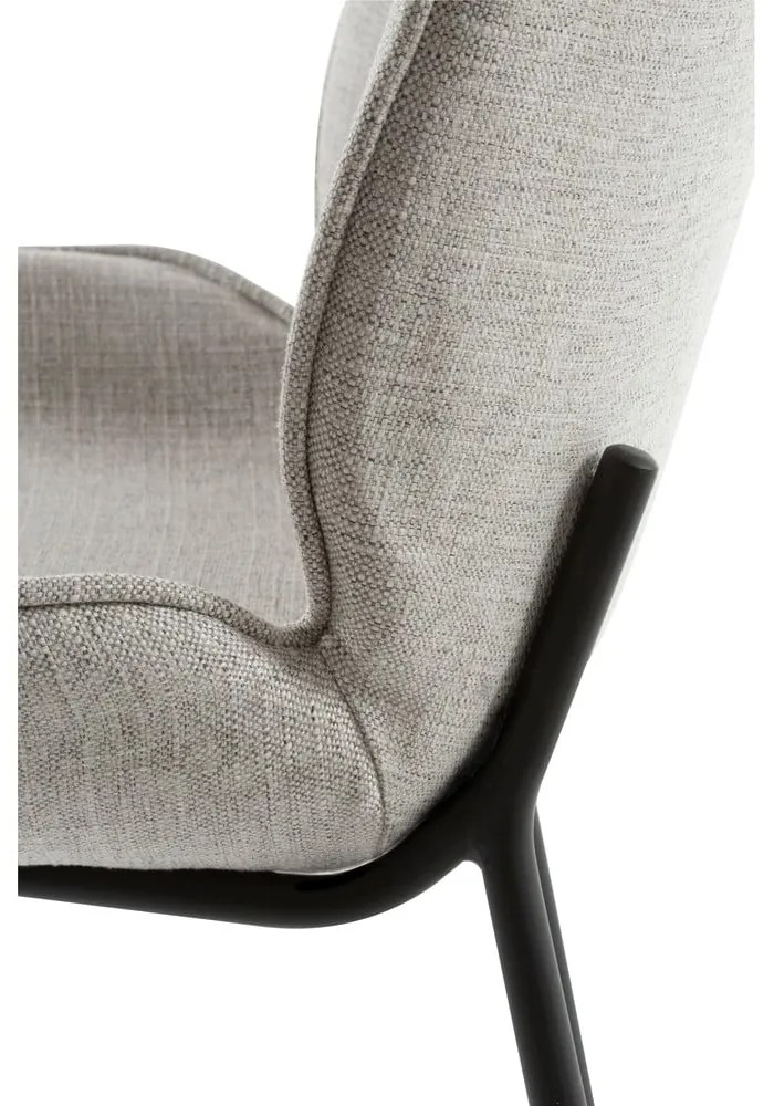 Sedia da pranzo grigia con base in metallo Hella - Canett