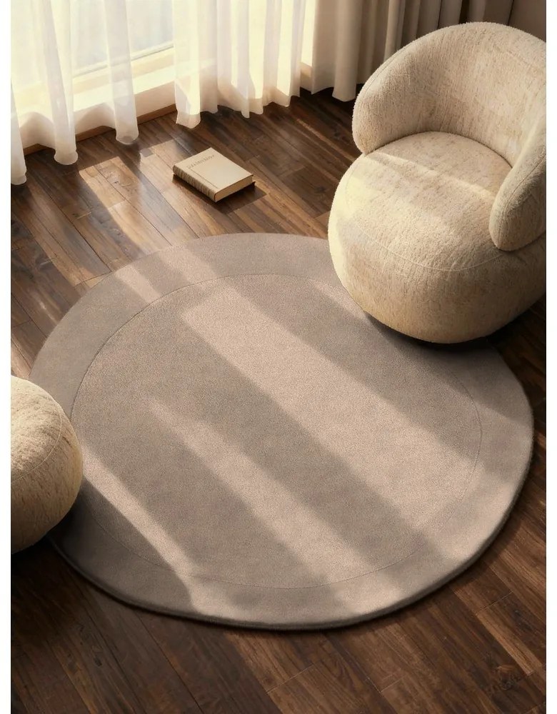 Tappeto rotondo beige in misto lana tessuto a mano ø 160 cm Kari Organic – Villeroy&amp;Boch