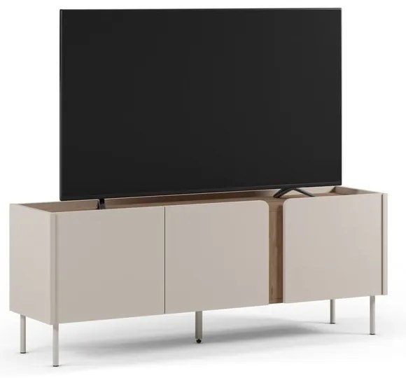 Mobile TV effetto rovere in colore crema-naturale 140x53x35 cm Lucile - Marckeric