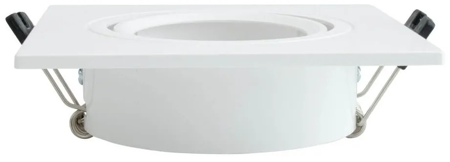 Faretto da Incasso Bianco Orientabile Quadrato in Policarbonato Foro Ø75-85mm GU10