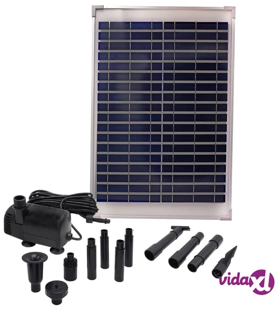 Ubbink Set Pompa Fontana da Giardino SolarMax 1000 con Pannello Solare