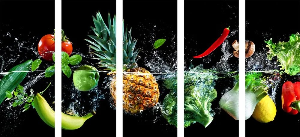 Quadri 5 pezzi – Frutta e verdura biologica
