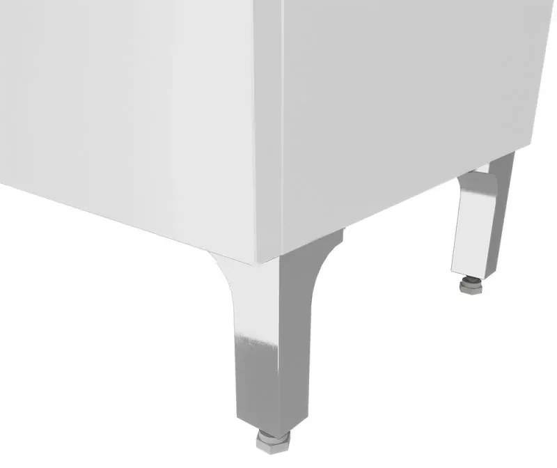 Mobile bagno a terra 85 cm Creta bianco lucido con lavabo e specchio con pensile