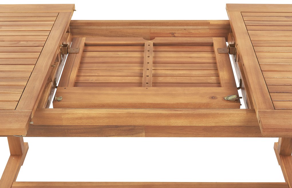 Tavolo da giardino legno chiaro 160/220 x 90 cm JAVA Beliani