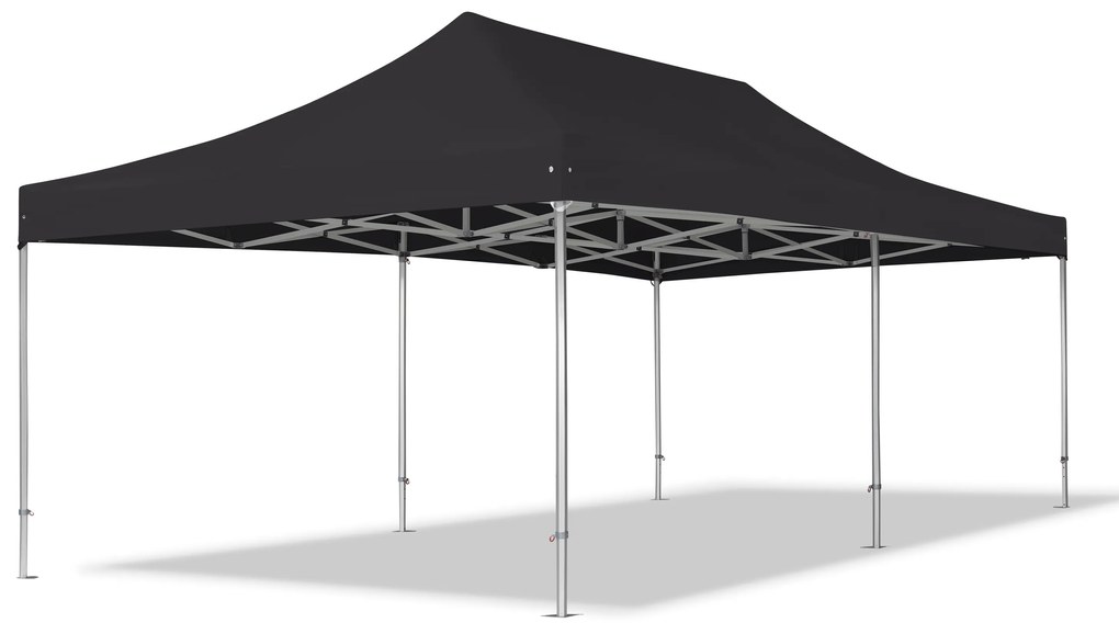 TOOLPORT 4x8m gazebo pieghevole PVC ignifugo, PROFESSIONAL alluminio, nero - (59061)