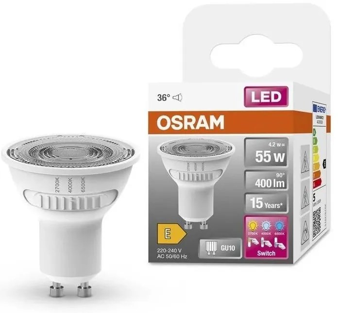 Lampadina LED PAR16 GU10/4,2W/230V 2700/4000/6500K 36° - Osram