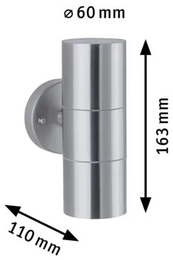 Paulmann 94331 - 2xGU10/10W IP44 Applique da esterno FLAME 230V