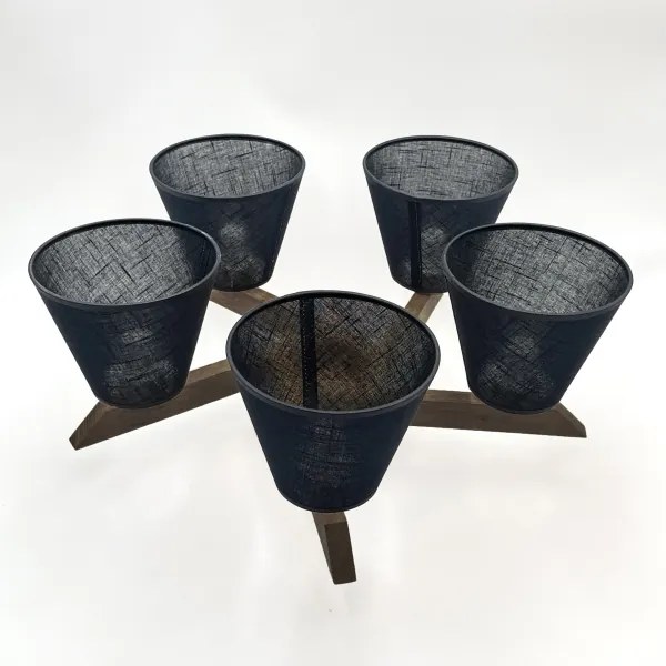 Brilagi - Lampadario LED ANTHONY 5xE14/40W/230V rovere/noce nero