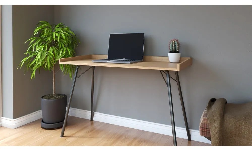 Tavolo da lavoro con piano in rovere 52x115 cm Rayburn - Woodman