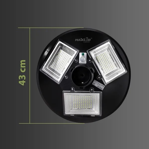 Lampada stradale solare LED con sensore LED/15W/6V 6500K IP65 nero + +TC