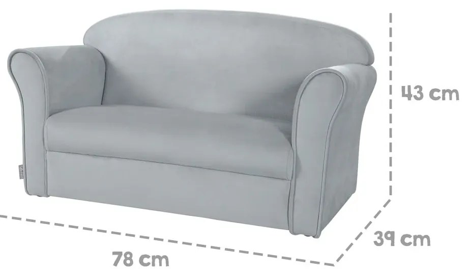 Divano per bambini in velluto grigio chiaro 78 cm Lil Sofa - Roba