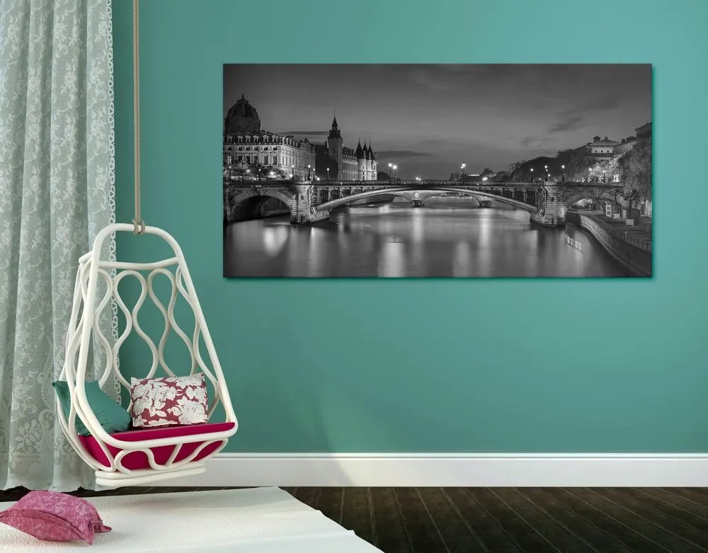 Quadro su tela – Panorama abbagliante di Parigi in bianco e nero