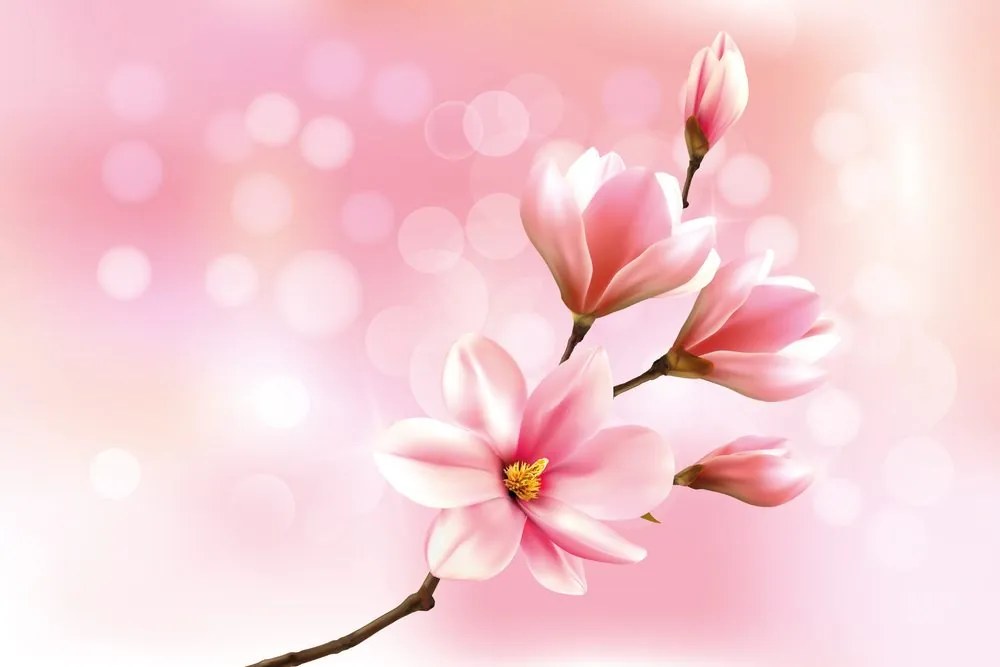 Carta da parati – Magnolia Rosa Delicata