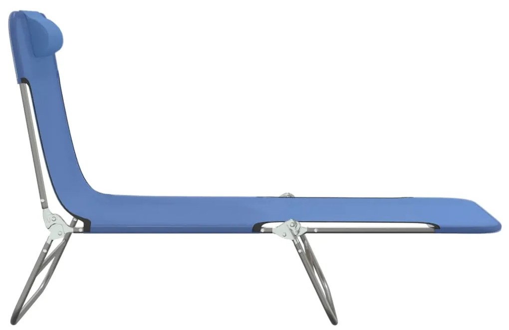Lettini prendisole 2 pz blu in textilene e acciaio