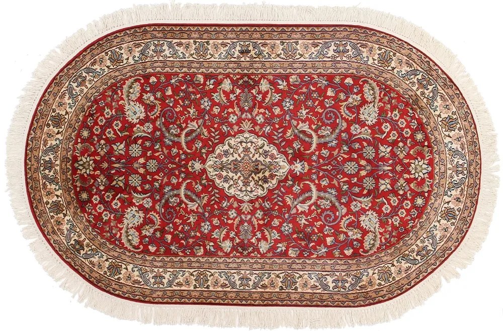 Cashmere Silk Tappeto 100 x 160 Beige (Indian) Annodato A Mano